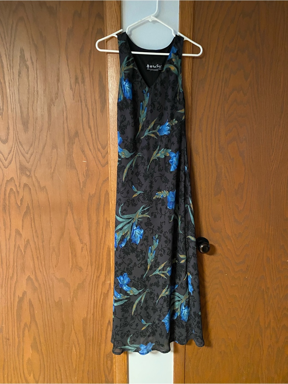 All that Jazz Black Dress with Blue Floral print